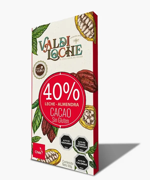 ValdiLoche - Barra Leche Almendras 40% Cacao